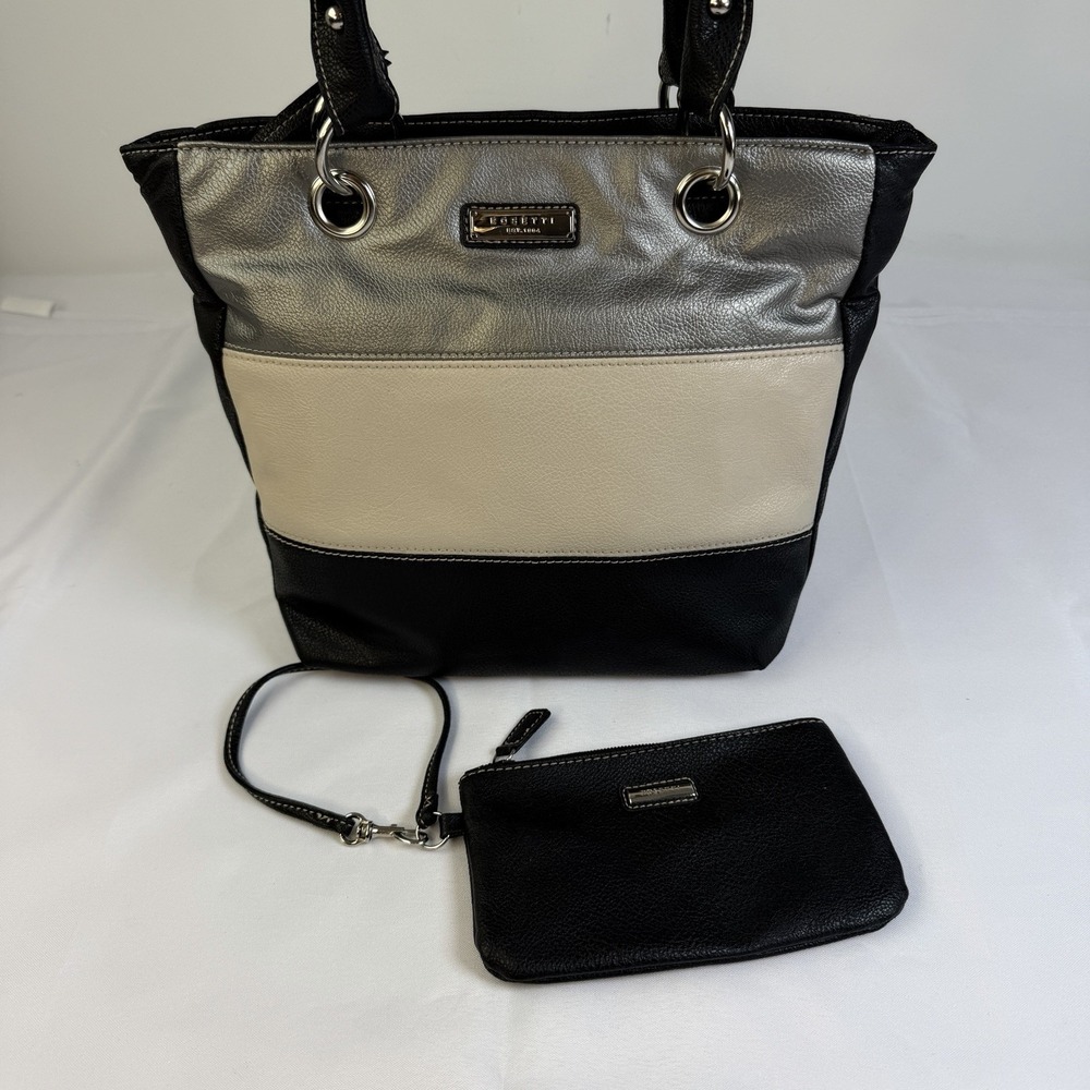 Rosetti Handbag Purse Shoulder Bag & Wristlet Black Gray Beige New Large Silver